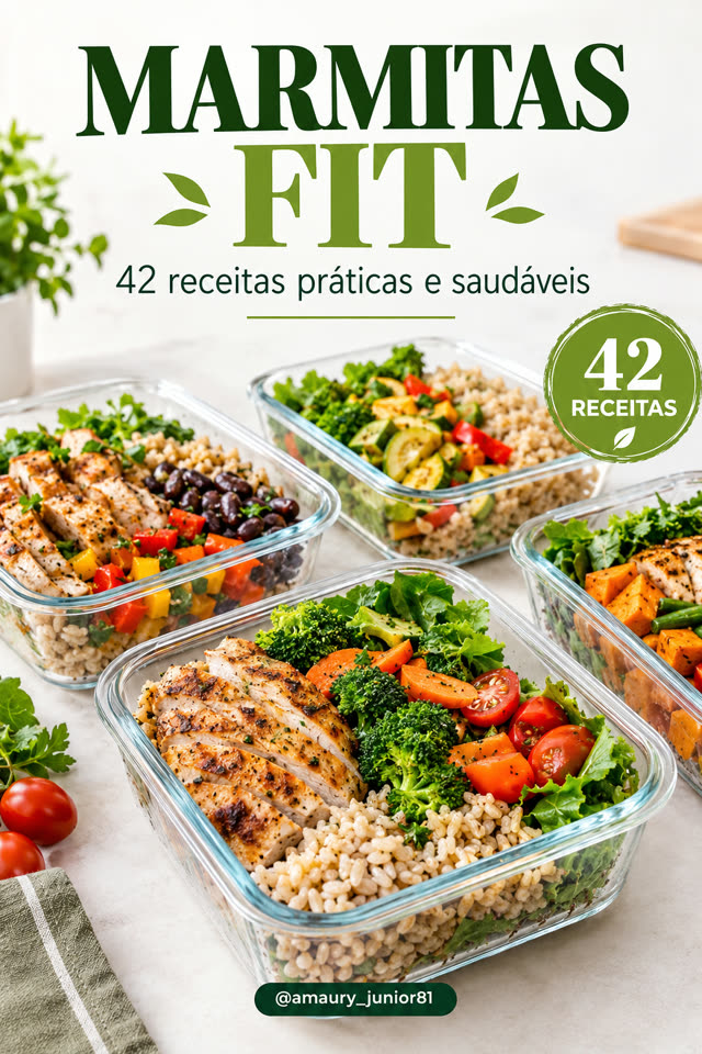 Capa do e-book Marmitas Fit, por Amaury Junior
