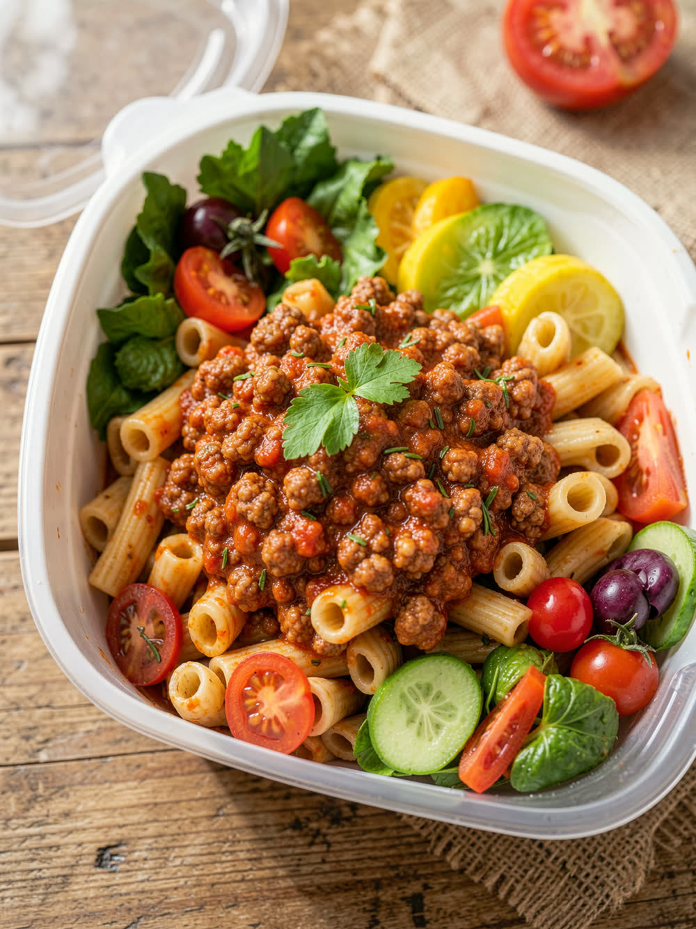Macarrão Integral à Bolonhesa